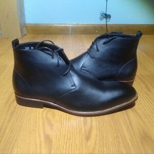 Classic Black Leather Men's Boots Dress Shoes